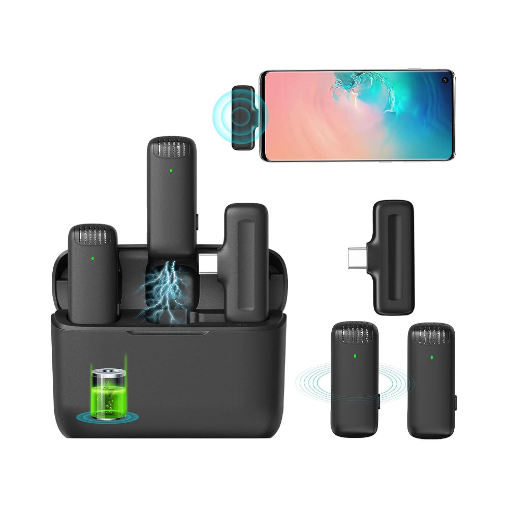 MICROFONO ULANZI WIRELESS J-12 USB-C BLACK (2TX 1RX)