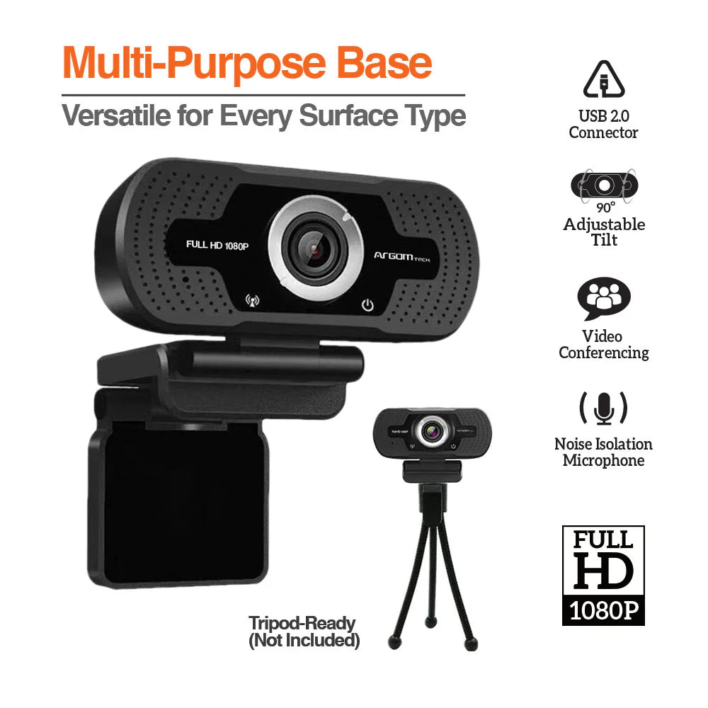 Webcam Argom Cam40 ARG-WC-9140BK Full HD 1080P C/MIC