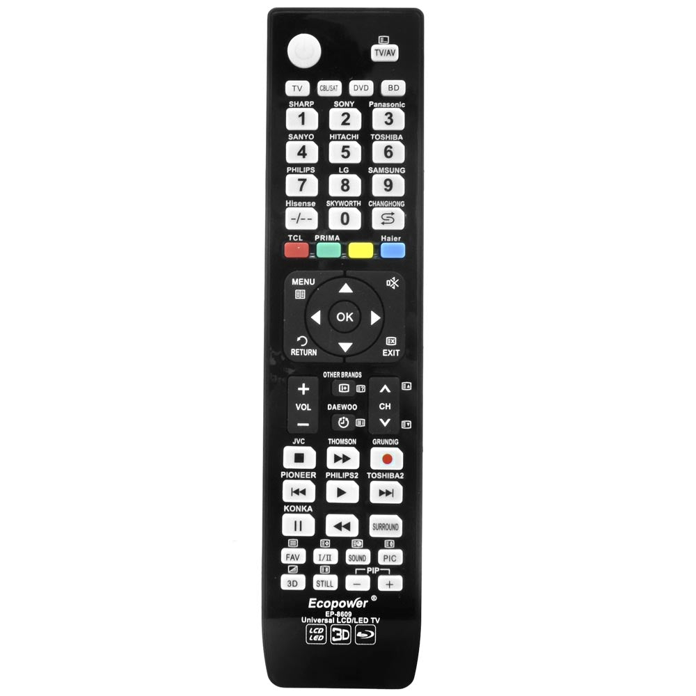 CONTROL REMOTO UNIVERSAL ECOPOWER EP-8609 NEGRO