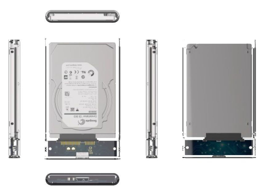 GAVETA P/HDD SATE AX-250 TIPO C 2.5