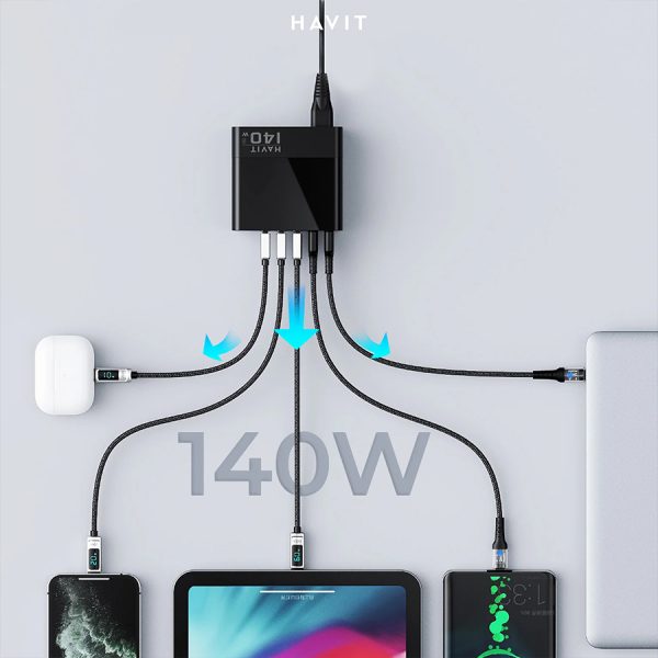 Cargador Havit NV-UCLE004 CARGADOR ULTRA RAPIDO CON ADAPTADOR