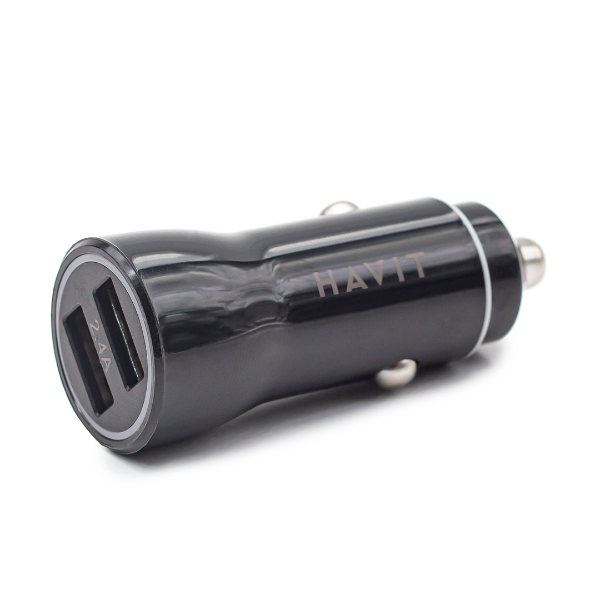 CARGADOR P/AUTO HAVIT NV-ST849 2PTO C/ CABLE TIPO