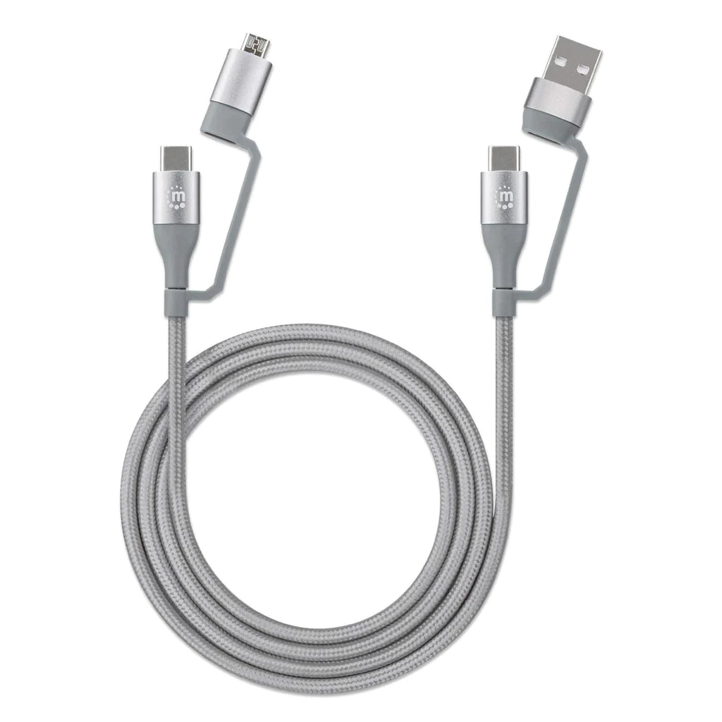 CABLE USB 4 EN 1 1M. MANHATTAN 390606 USB A/USB C/MIC