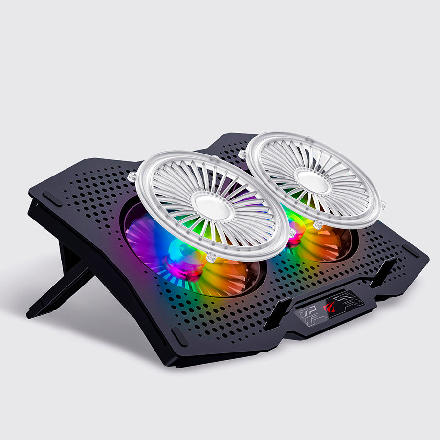 SOPORTE COOLER  HAVIT PARA NOTEBOOK HVG-F2072 GAMING RGB DE 2 VENTILADORES