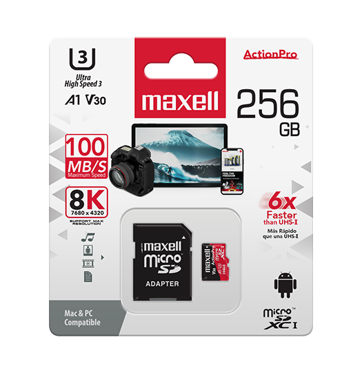 MEMORIA MAXELL  MICRO SD 256gb MCSD-256U3