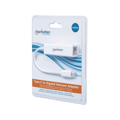 ADAPTADOR USB-C 3.1/RJ45 GBLAN MANH 507585 BLANCO 10/100/1000MBPS