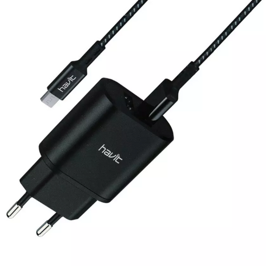 CARGADOR 2 EN 1 HAVIT HV-ST821-N CON CABLE MICRO USB